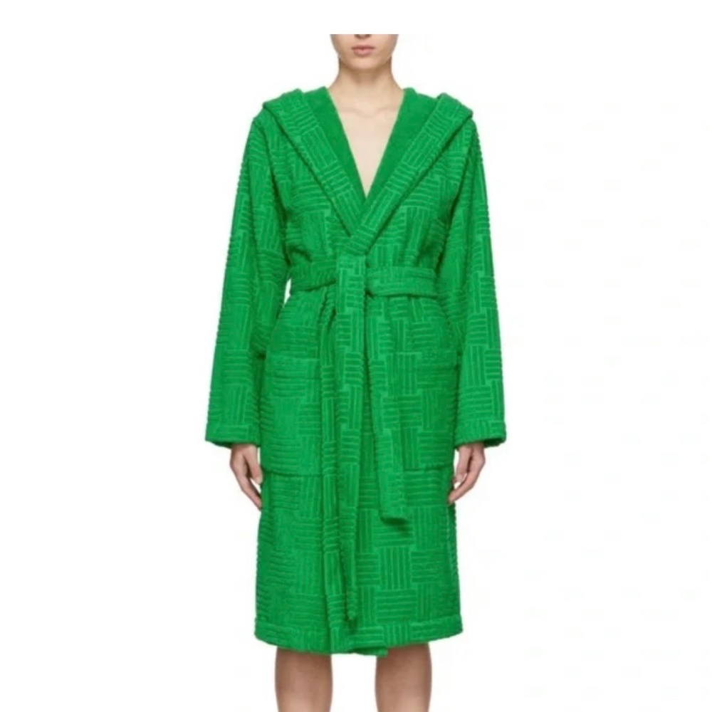 Bottega Veneta - Green Cotton Bathrobe - Picture 3 of 4